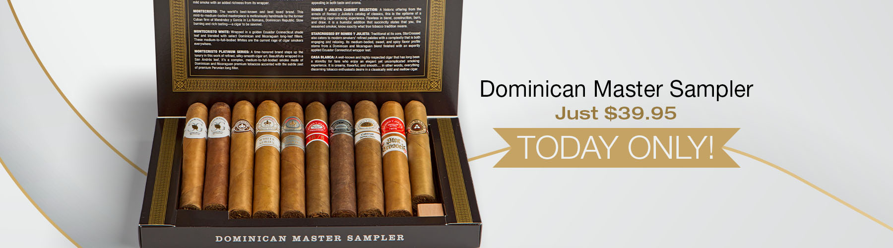 Dominican Master Sampler just $39.95 
Today Only!