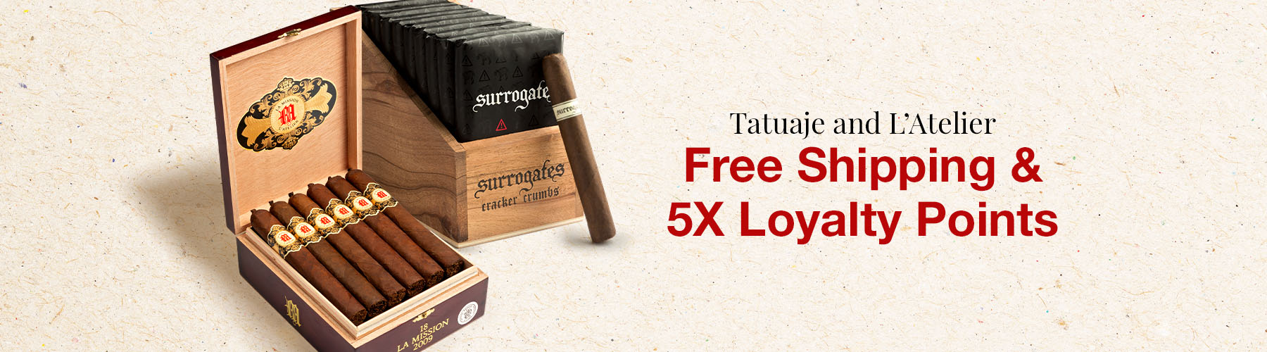 Tatuaje and L'Atelier  free shipping & 5X Loyalty Points!