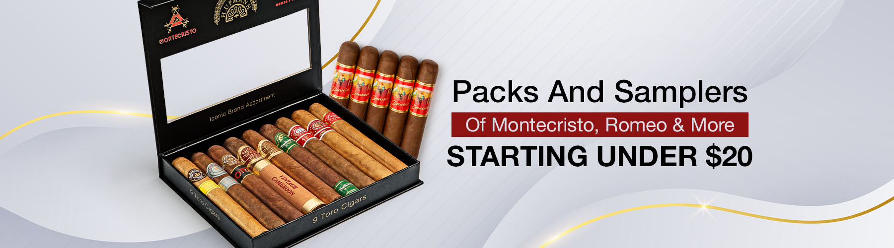 Packs and Samplers of Montecristo, Romeo & More Starting under $20!