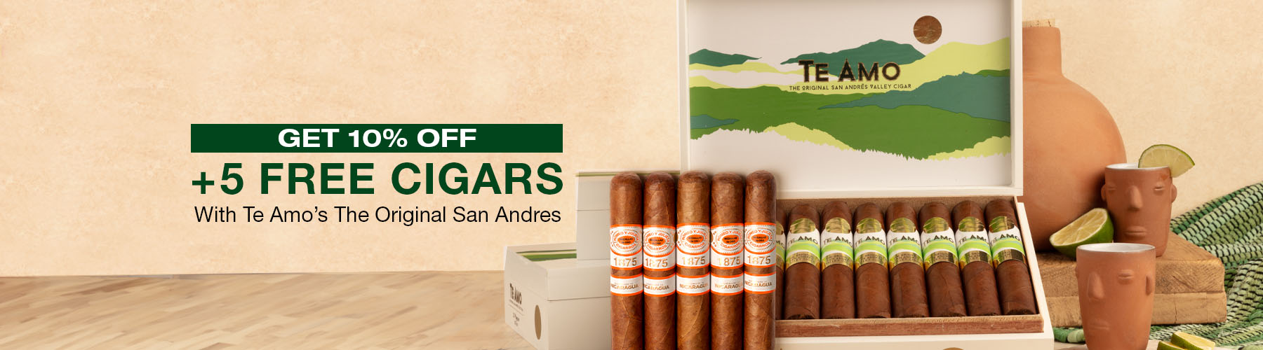 10% off - Te Amo The Original San Andres + 5 free cigars