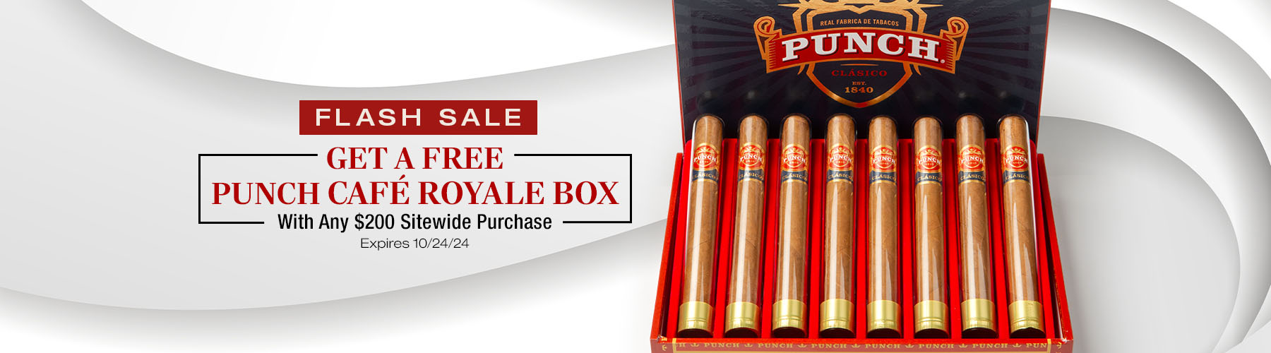 Spend $200 sitewide, receive a free Punch Café Royale Box