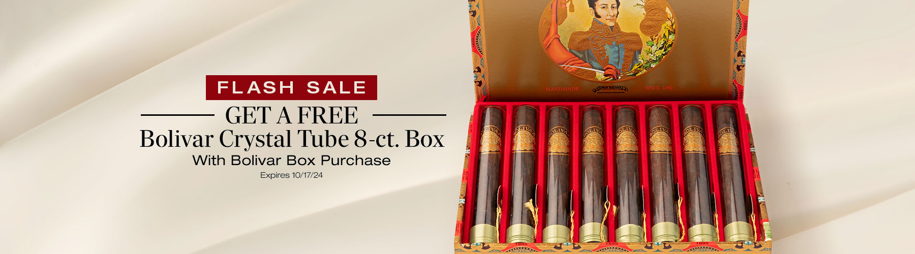 Buy a box of Bolivar, receive a free Bolivar Crystal Tube 8ct Box