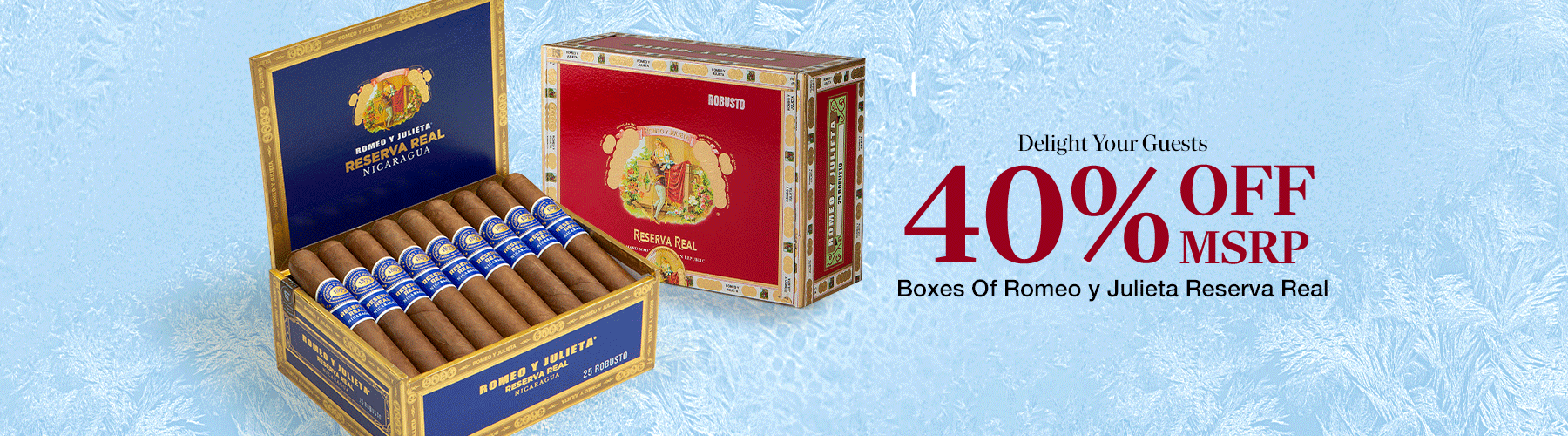 40% off (33% off Cigars.com price) boxes of Romeo Reserva Real