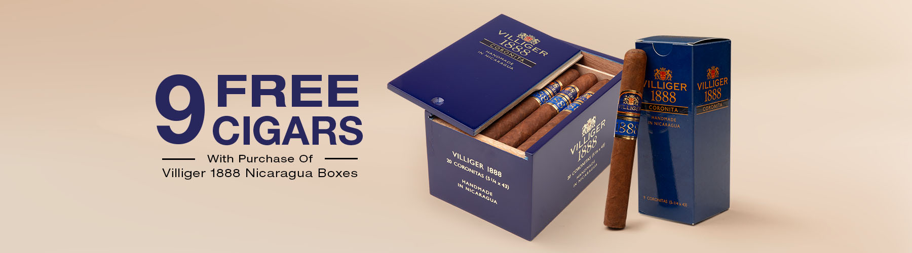 Buy a box of Villiger 1888 Nicaragua, receive 9 free cigars