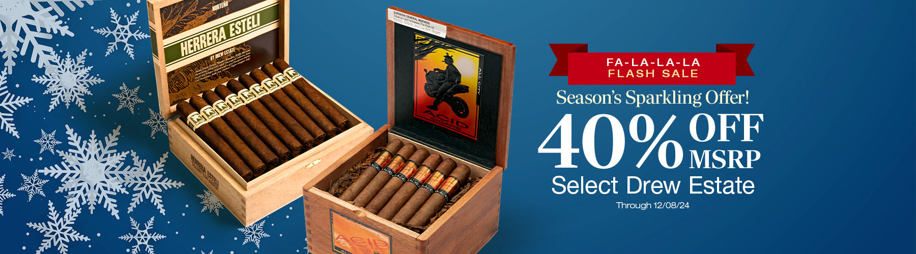 40% off (33% off Cigars.com price) boxes of Drew Estate