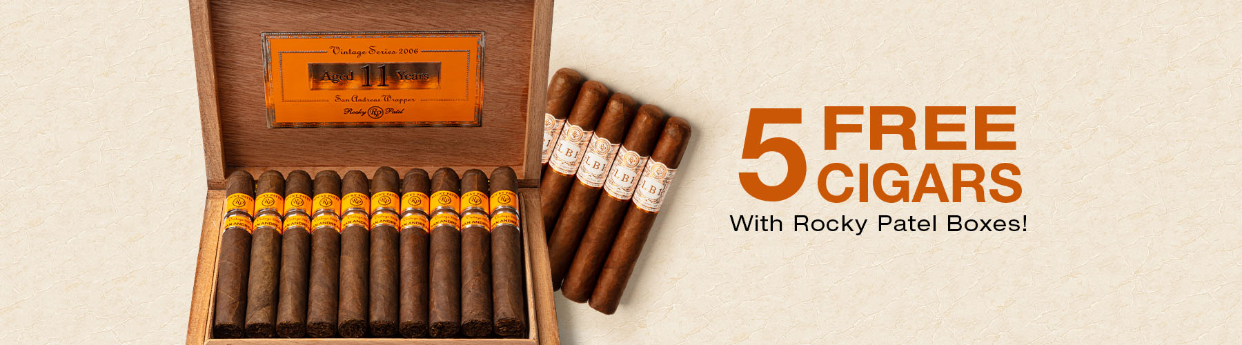 5 Cigars Free With Rocky Patel